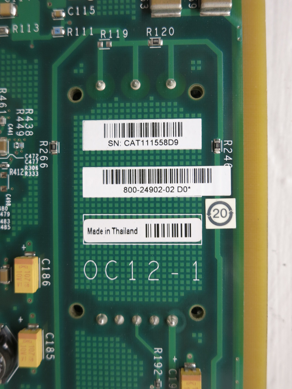 Cisco SOUIAHVBAA ONS 15454 OC12IR Interface Card 800-24902-02 28-6349-02 OC-12 (DW8734-2)