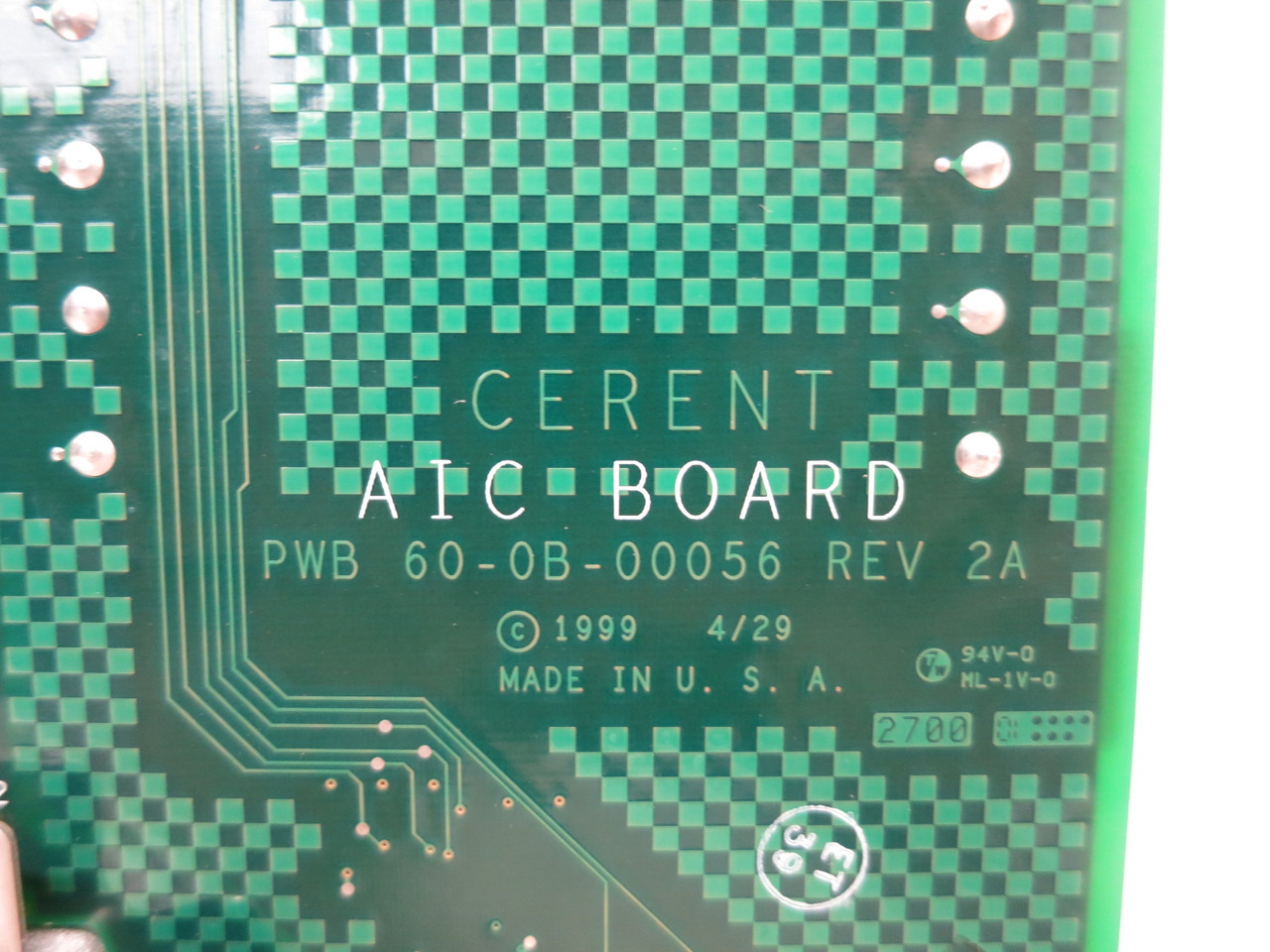 Cisco SN1PHHEFAA ONS 15454 AIC Alarm Intf Card 800-08706-01 Cerent 60-0B-00056 (DW8732-1)