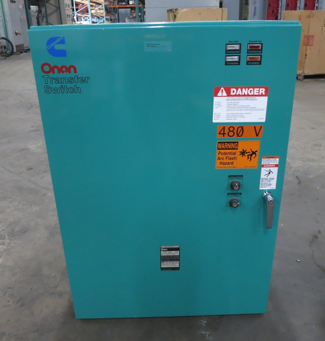 Onan OTAU-260G 260A Non-Automatic Transfer Switch 277/480V 3PH 4W 306-3481-06 (DW8741-1)