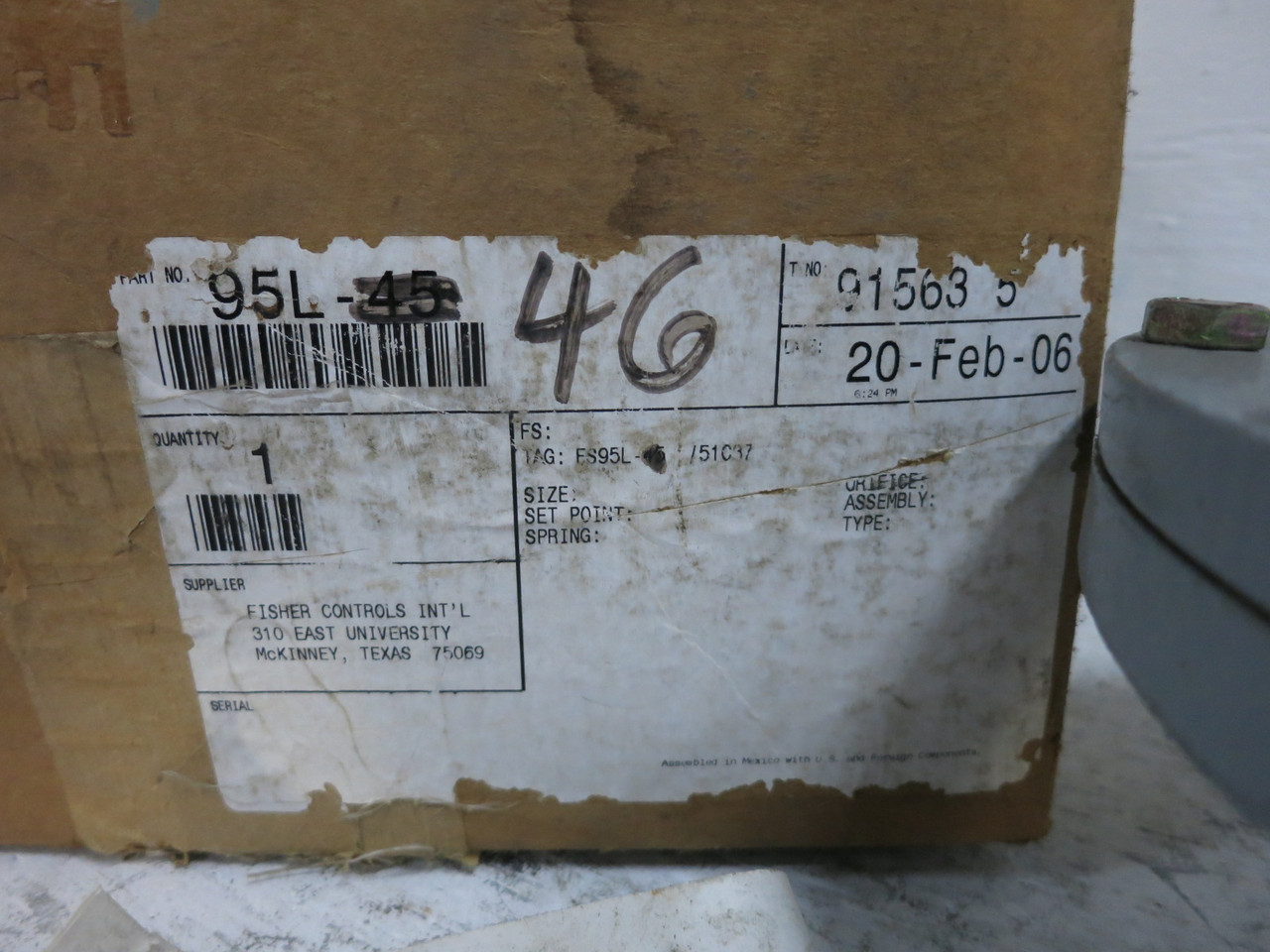 NEW Fisher Type 95L-46 Pressure Regulator 50 Outlet 250 Inlet PSI 5-15 416 SST (DW8745-1)