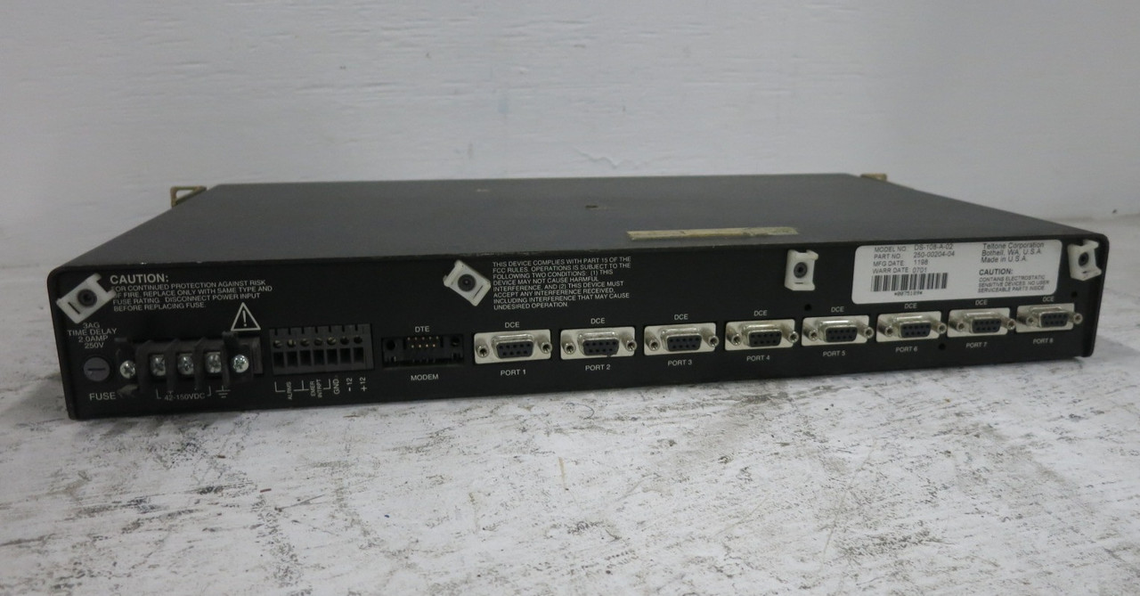 Teltone DS-108-A-02 InfoLink DS-100 Series Data Switch 250-00204-04 (DW8751-1)