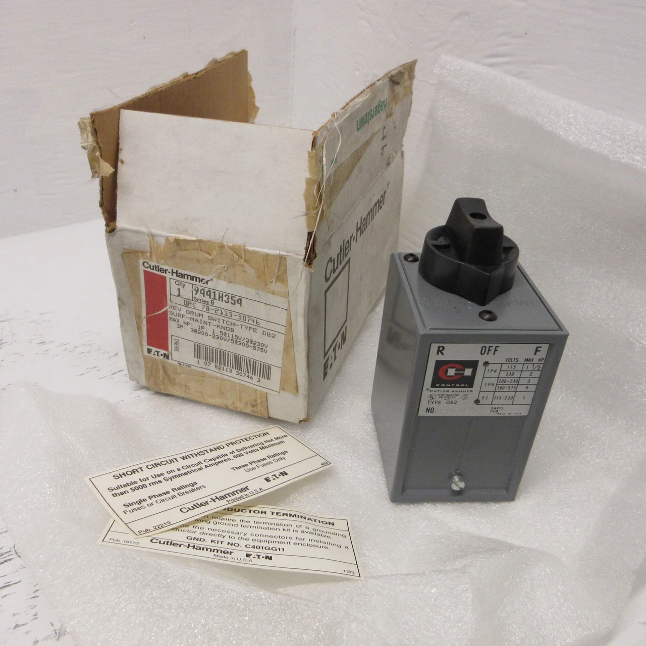 Image of NEW Cutler-Hammer 9441H354 Series B Reversing Drum Switch Type DB2 Eaton CH NIB