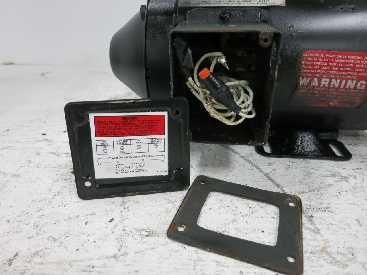 Marathon HVK 56H17T5302 1 HP AC Motor 230/460V 1725 RPM Black Max TENV TS 56C (DW8816-4)
