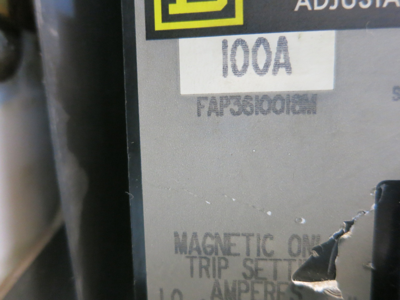 Square D Model 6 100A Breaker 18" MCC Feeder Bucket FAP 100 Amp (BJ2008-1)