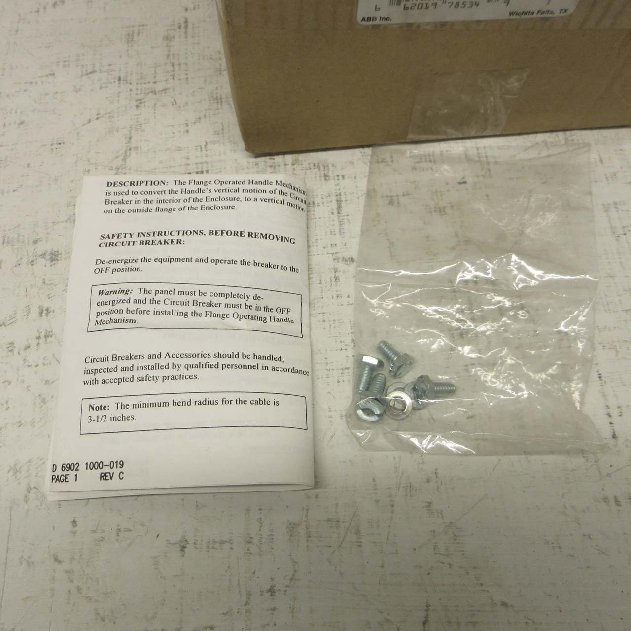 NEW ABB K5FPM Flange Operating Handle Pivoting Mechanism Breaker S5 Frame NIB (AH1787-2)