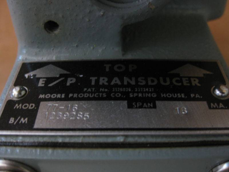 Transmation 452T RB Transmitter Moore E/P transducer 77-16 Flow Control (EBI4863-14)