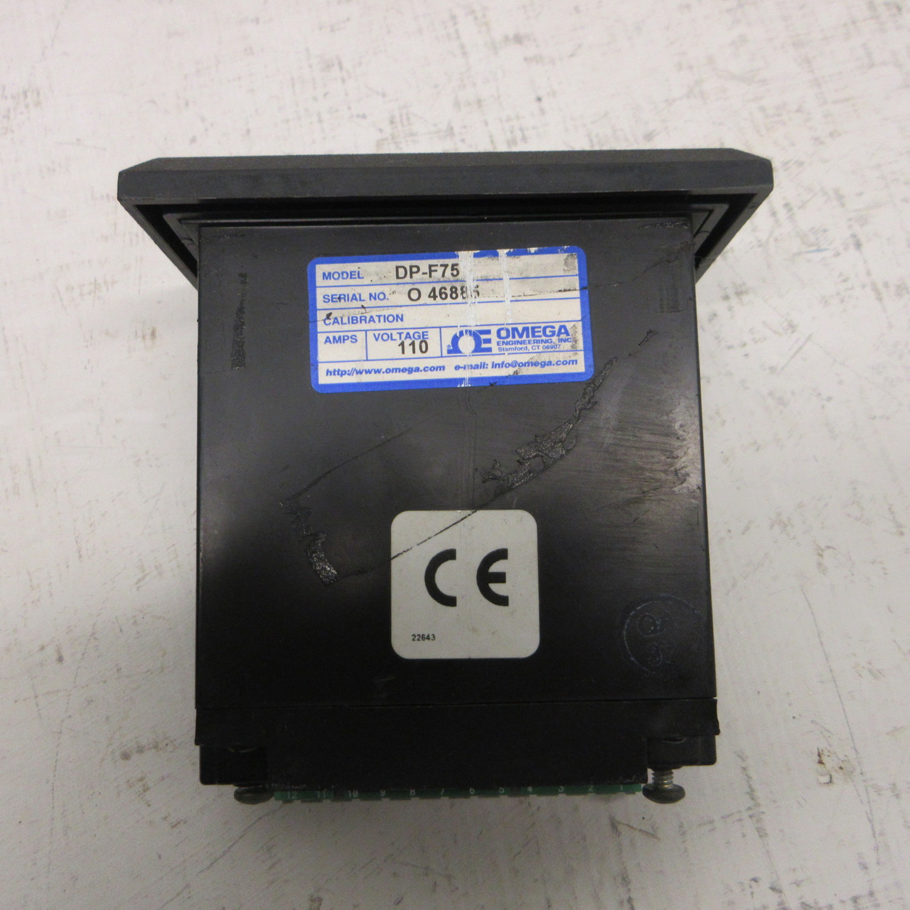 Omega DP-F75 Rate Meter Batch Control Totalizer 6 Digit Panel Meter 110VAC DPF75 (AH1789-1)