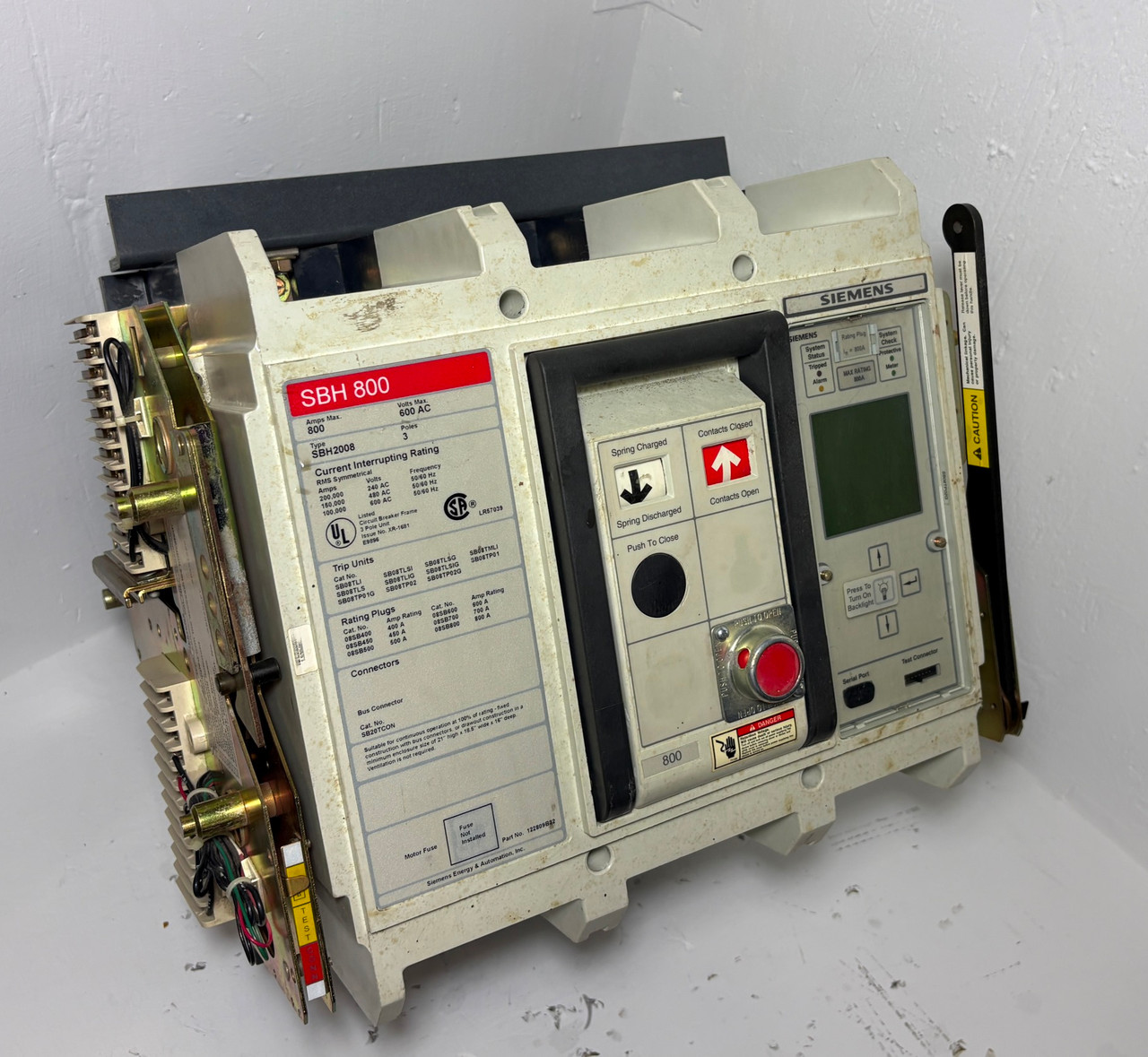 Image of Siemens SBH 800 Amp Drawout Circuit Breaker w/ 800A Plug SBH800 & Aux SBH2008DV