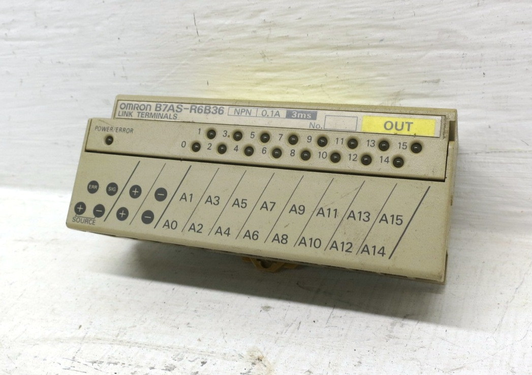 Image of Omron B7AS-R6B36 Output Link Terminal PLC Module I/O Out Small High Speed 16 Pt