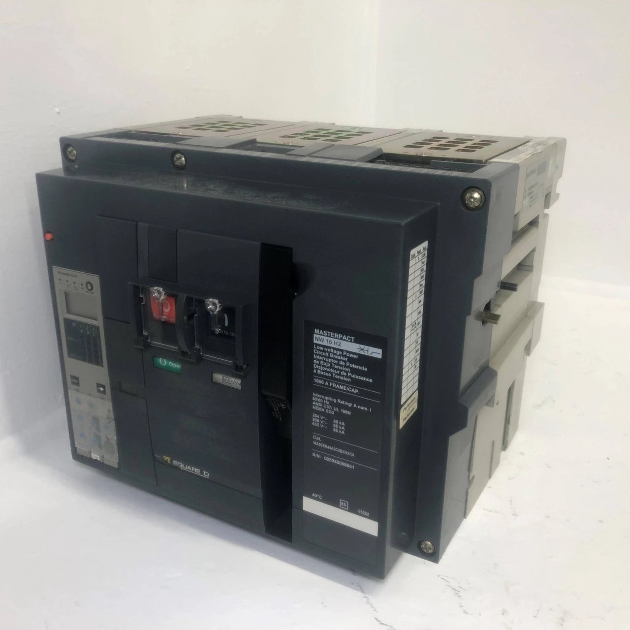 Image of Square D NW16H2 1600A MasterPact LV Circuit Breaker LSIG w 1600 Amp Trip & Shunt