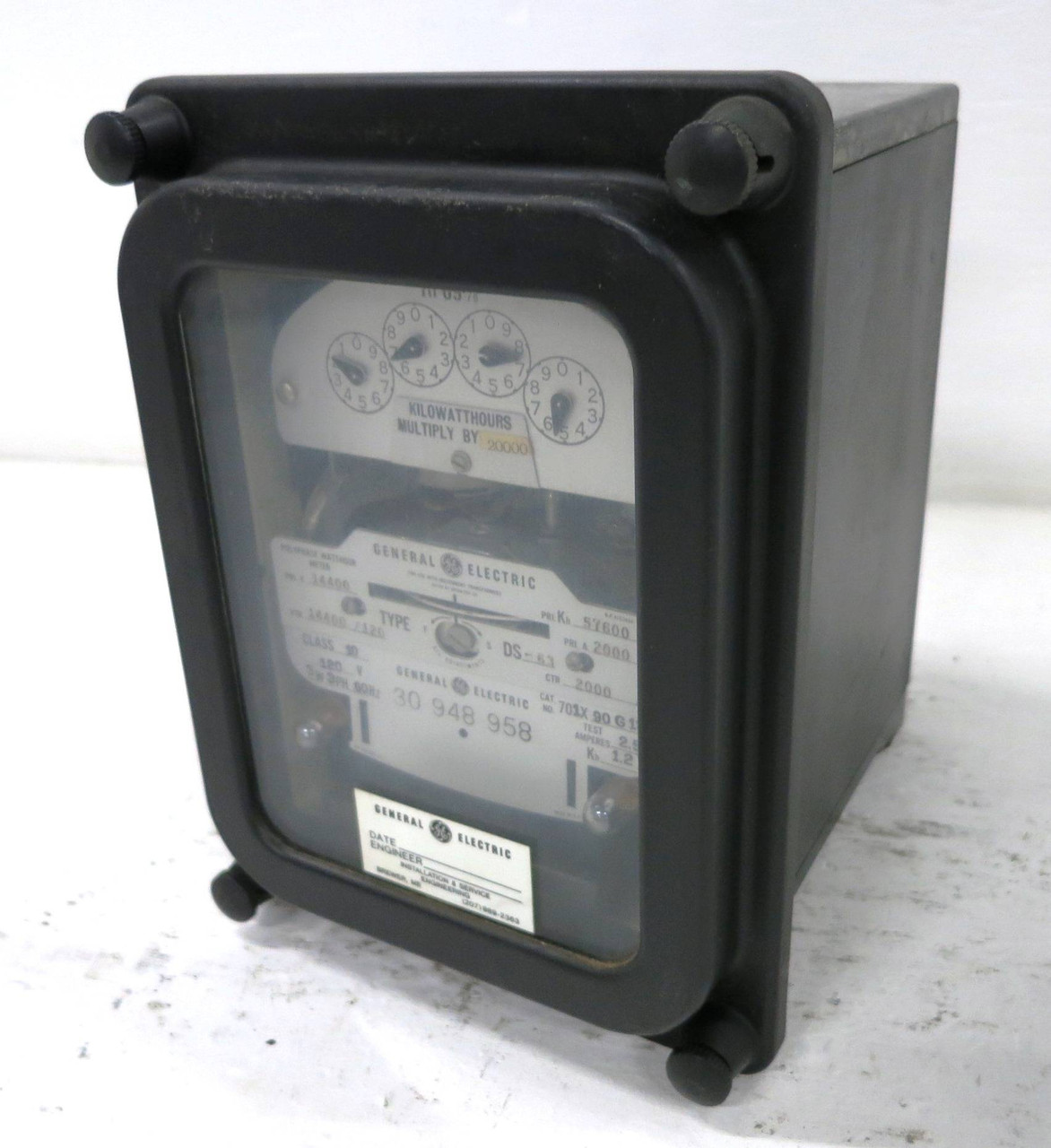 Image of GE 701X90G128 Polyphase Watthour Meter Type DS-63 120V 3W 3PH 14400 57600