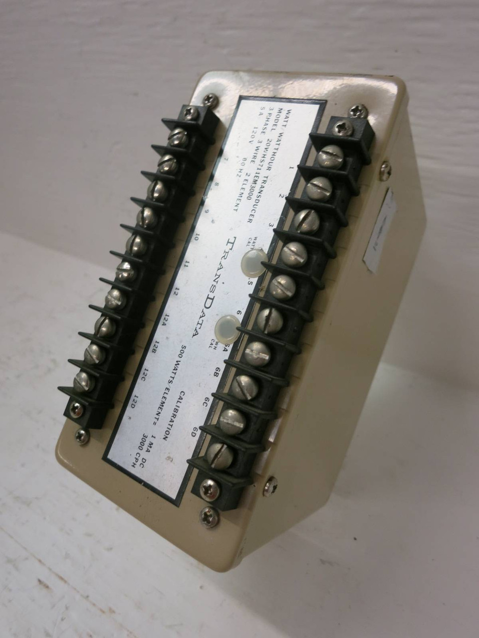 TransData 20WHS711EM3000 Watt / Watthour Transducer 3-Phase 3W 2 Element 5A 120V (TK5408-R-1)