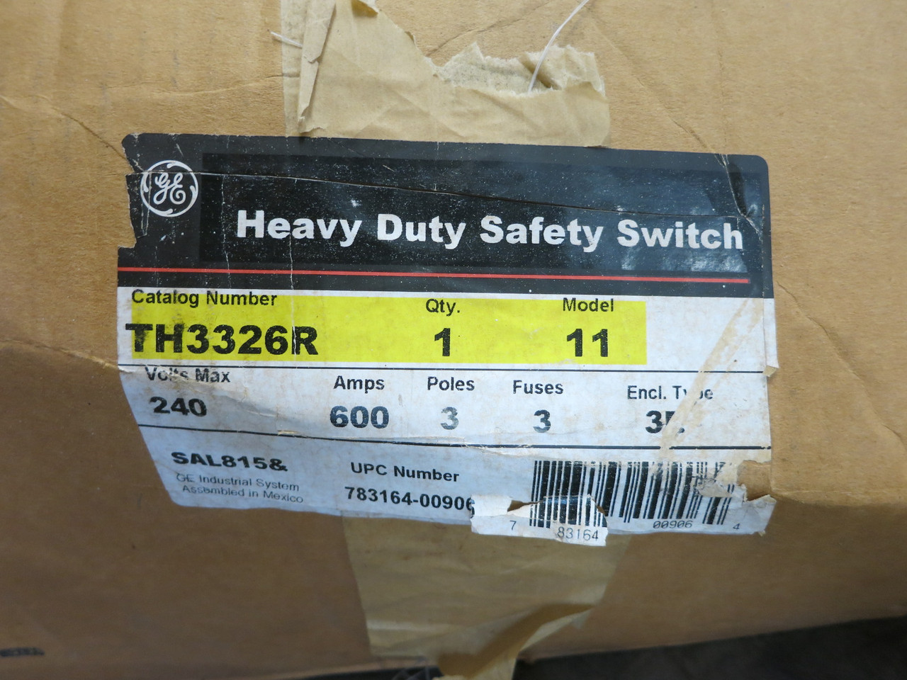 NEW GE TH3326R 600A 240V Fusible Safety Switch Disconnect 600 Amp Mod 11 3R (DW8878-1)