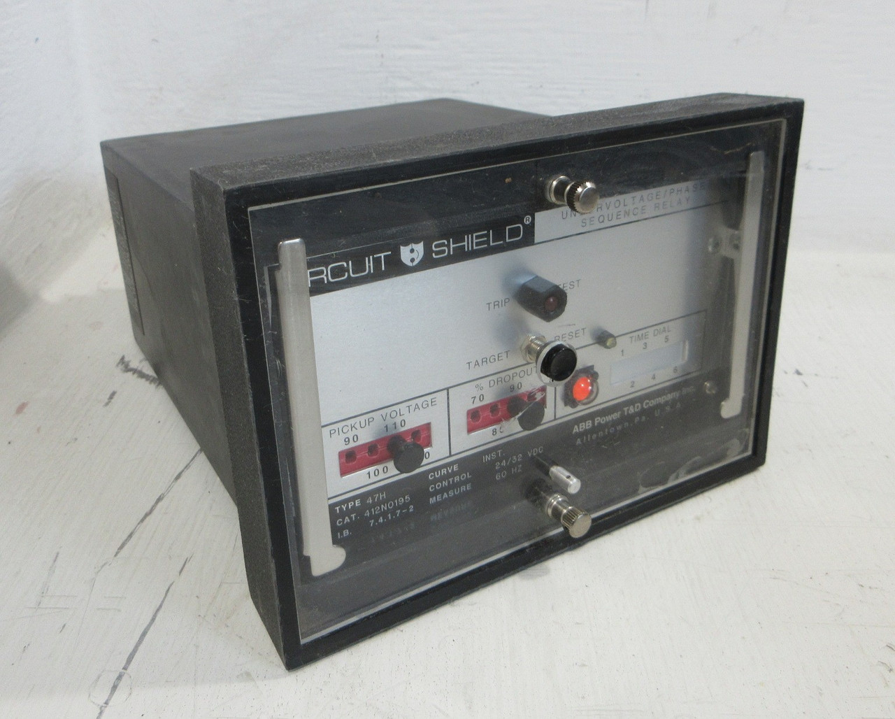 Image of ABB 412N0195 Circuit Shield Type 47H Undervoltage/Phase Sequence Relay 24/32VDC