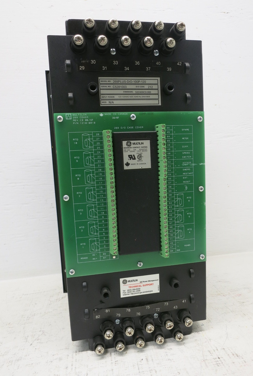 GE Multilin 269 Plus 269PLUS-D/O-100P-120 Motor Management Relay 269+ (DW8911-1)