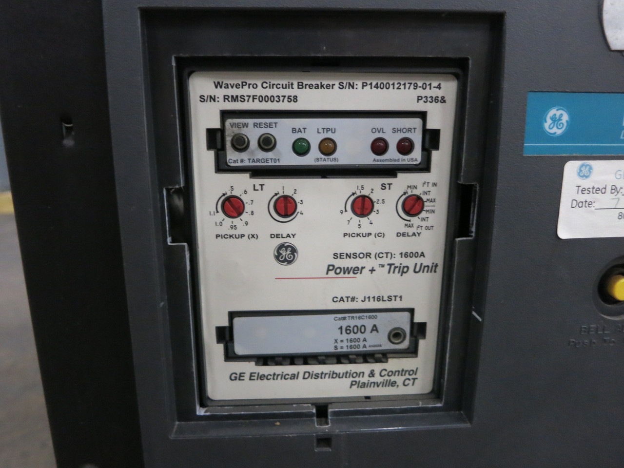 GE WPH-16 WavePro 1600A Air Circuit Breaker LS Power+ Trip J116LST1 1600 Amp (DW8931-1)