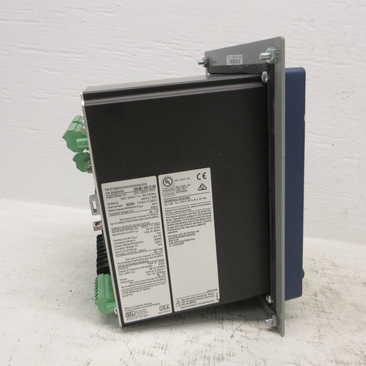 Schweitzer Engineering SEL-735 Power Quality and Revenue Meter SEL735 40VA 15W (AH1877-1)