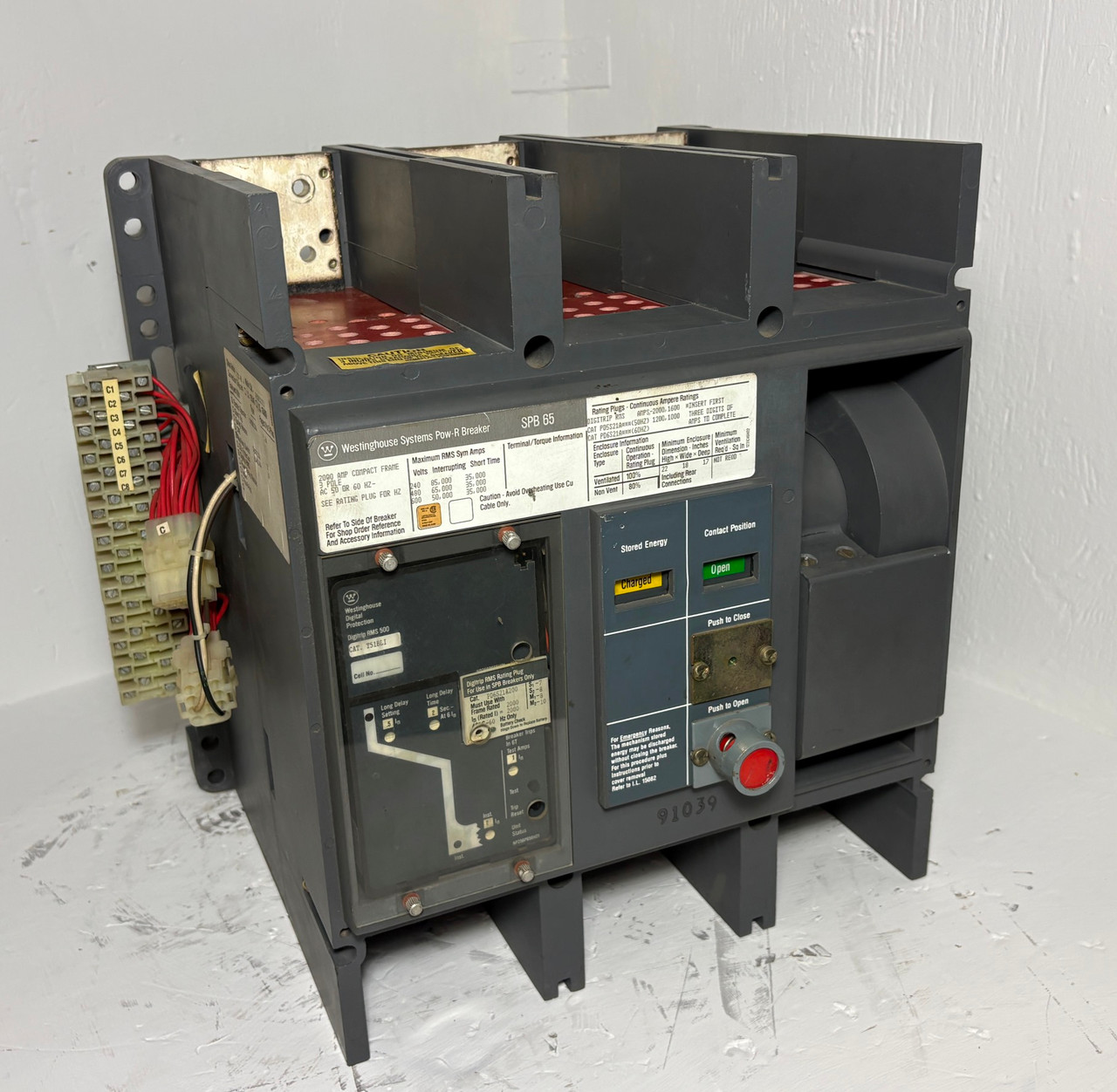 Image of Westinghouse SPBSR321F51 SPB 65 2000A LI Circuit Breaker UVR EO 2000 Amp SPB65