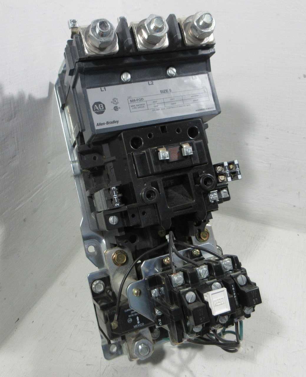 Image of Allen Bradley 509-FOD NEMA Size 5 Starter Ser L 120V Coil AF236 200HP 509-F0D