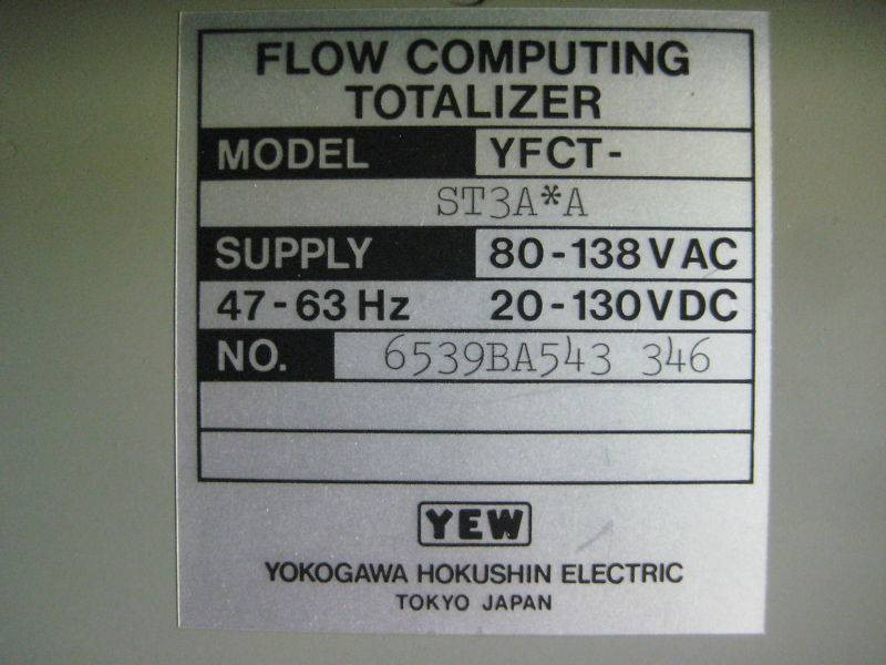 Yokogawa YFCT-ST3A*A Flow Computing Totalizer YEW YFCTST3A*A