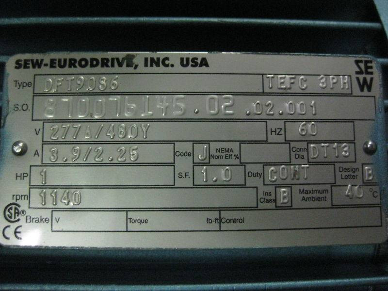 Sew Eurodrive KH77DT 1 HP Ratio:113.56 Gear Reducer NEW (EBI3640-1)