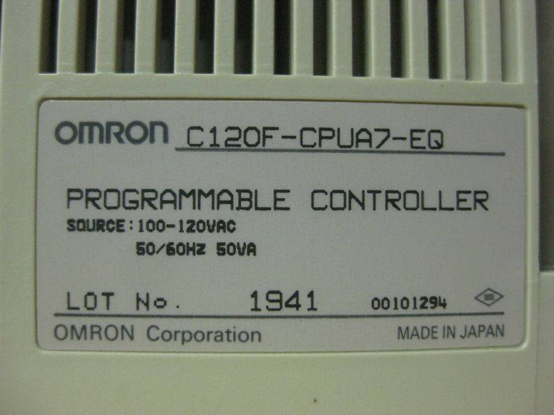 Omron C120F-CPUA7-EQ Sysmac PLC 120VAC C120FCPUA7EQ (EBI3166-28)