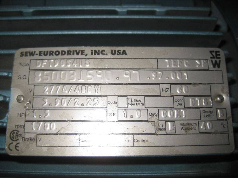 Sew Eurodrive KA76SDT 1 HP Ratio:118.4 Gear Reducer NEW (EBI3635-1)