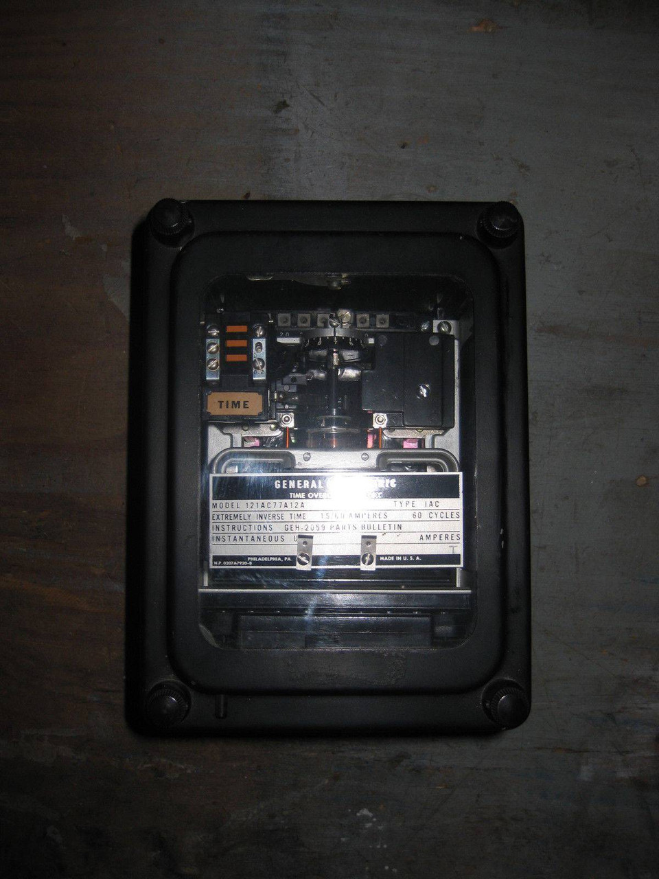 GE 12IAC77A12A Time Overcurrent Relay Inverse 60Hz 1.5-6Amp General Electric IAC (EBI1676-7)
