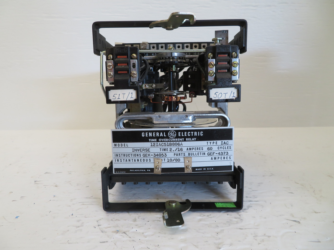 General Electric 12IAC51B806A Time Overcurrent Relay Inverse 2-16A GE IAC51B806A (EBI2028-4)