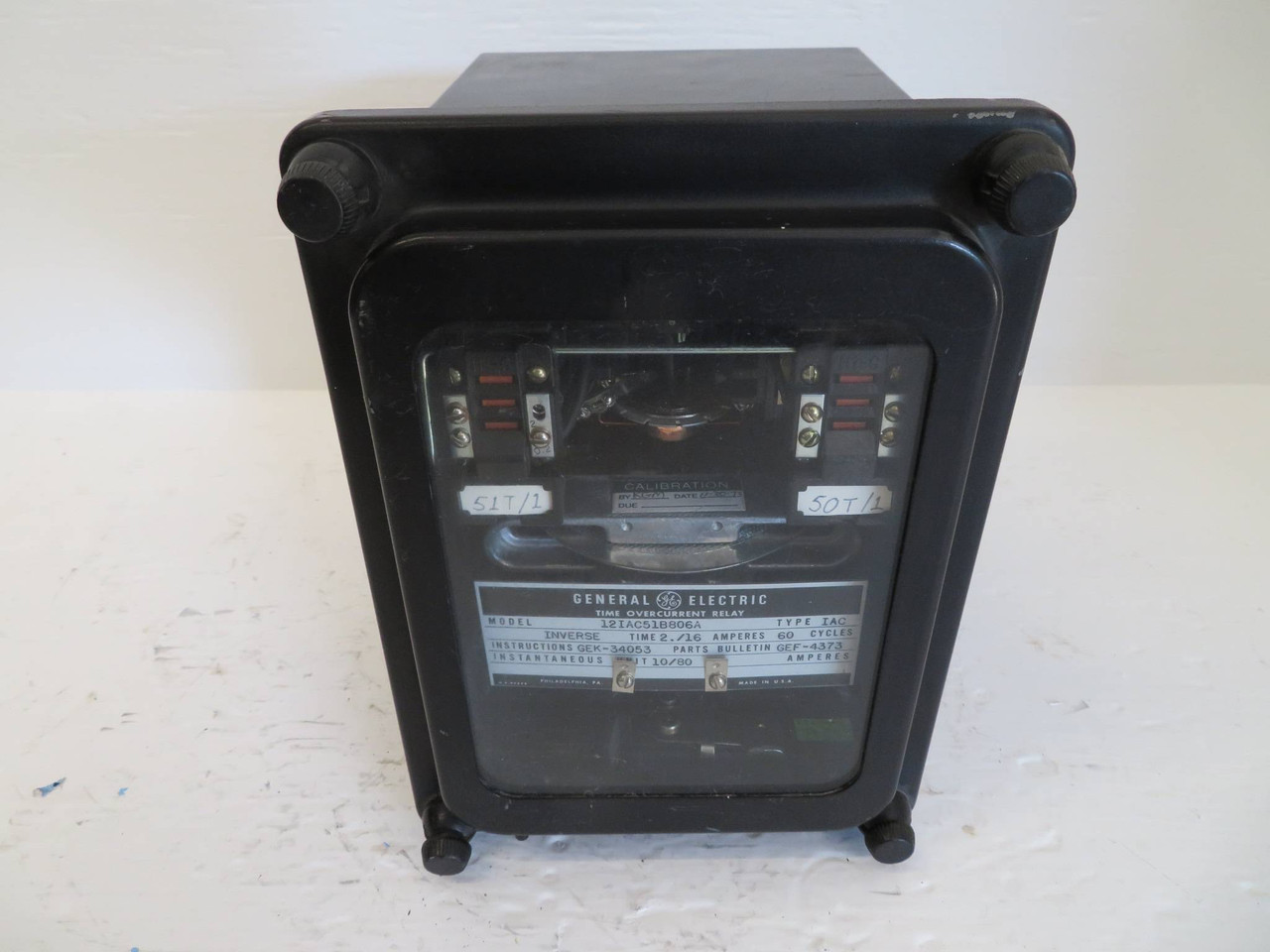 General Electric 12IAC51B806A Time Overcurrent Relay Inverse 2-16A GE IAC51B806A (EBI2028-4)