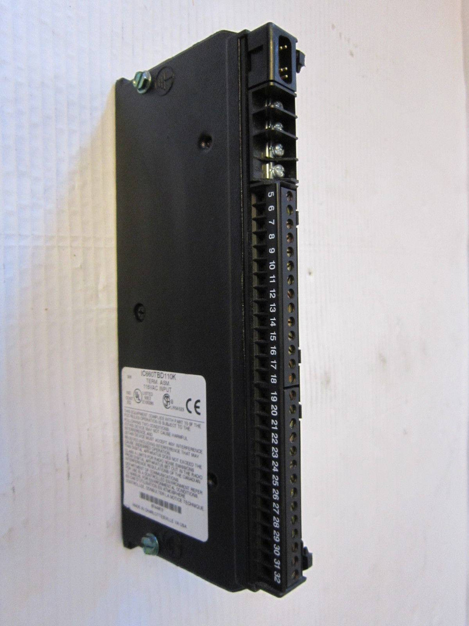 GE Fanuc IC660TBD110 K L Genius 115V Input Terminal Assembly IC660TBD 110K (EBI1856-11)