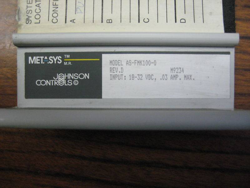 Johnson Controls AS-FMK100-0 MetaSys Function Module ASFMK1000 Meta-Sys (EBI2615-3)