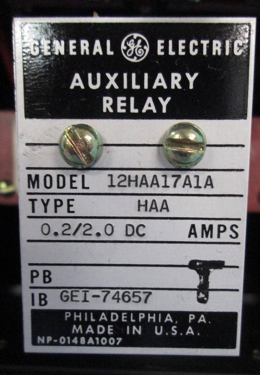 General Electric 12HAA17A1A Auxilary Control Relay HAA 60Hz GE Aux GEI-74657 (EBI2023-5)