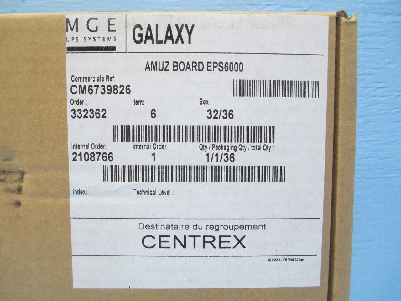Merlin Gerin NEW AMUZ 6739826 PLC PC Board MG NIB 6739825XD MGE UPS Systems EPE (EBI2768-1)