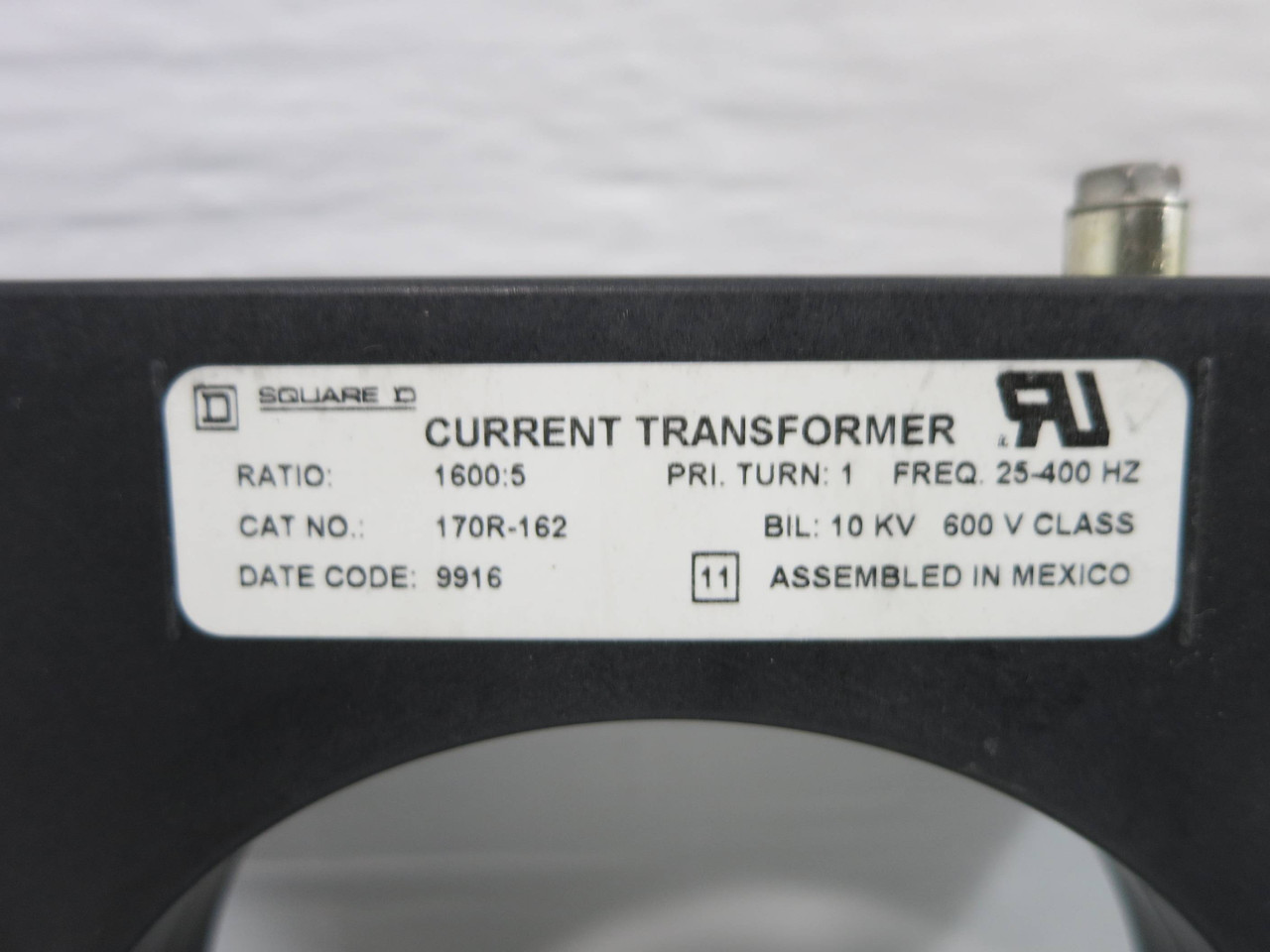 Square D 170R-162 Current Transformer 1600:5 A 5A CT 170R162 (EBI4003-3)