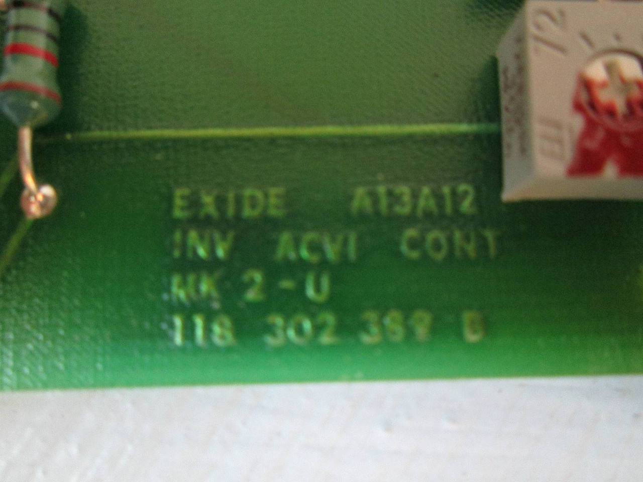 Exide A13A12 INV ACVI Cont. PLC MK 2-U 118302389 B 101072377 Rev B Module Board (EBI1271-8)
