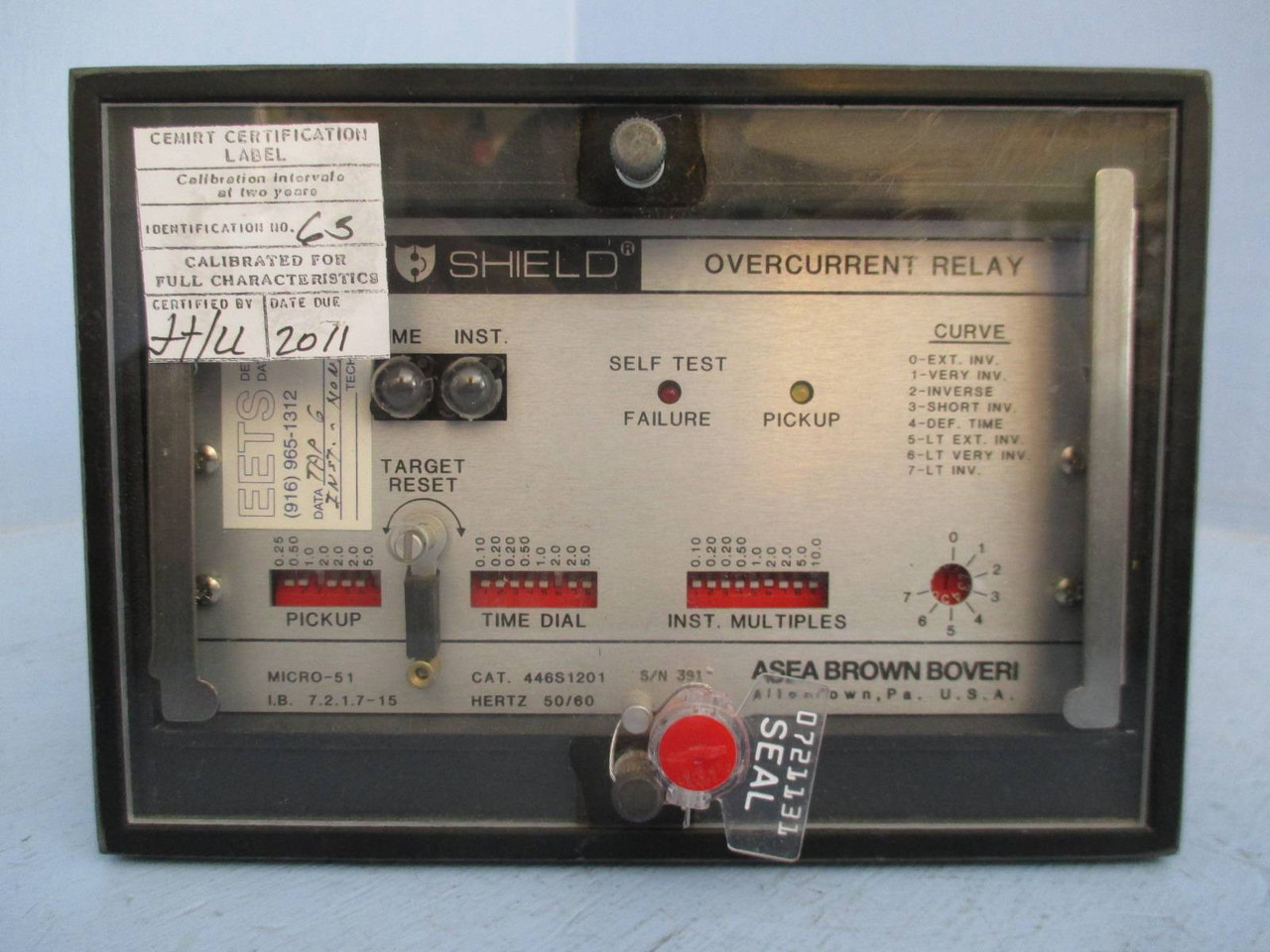 ABB 446S1201 Circuit Shield Overcurrent Relay Asea Brown Boveri (TK0009-29)