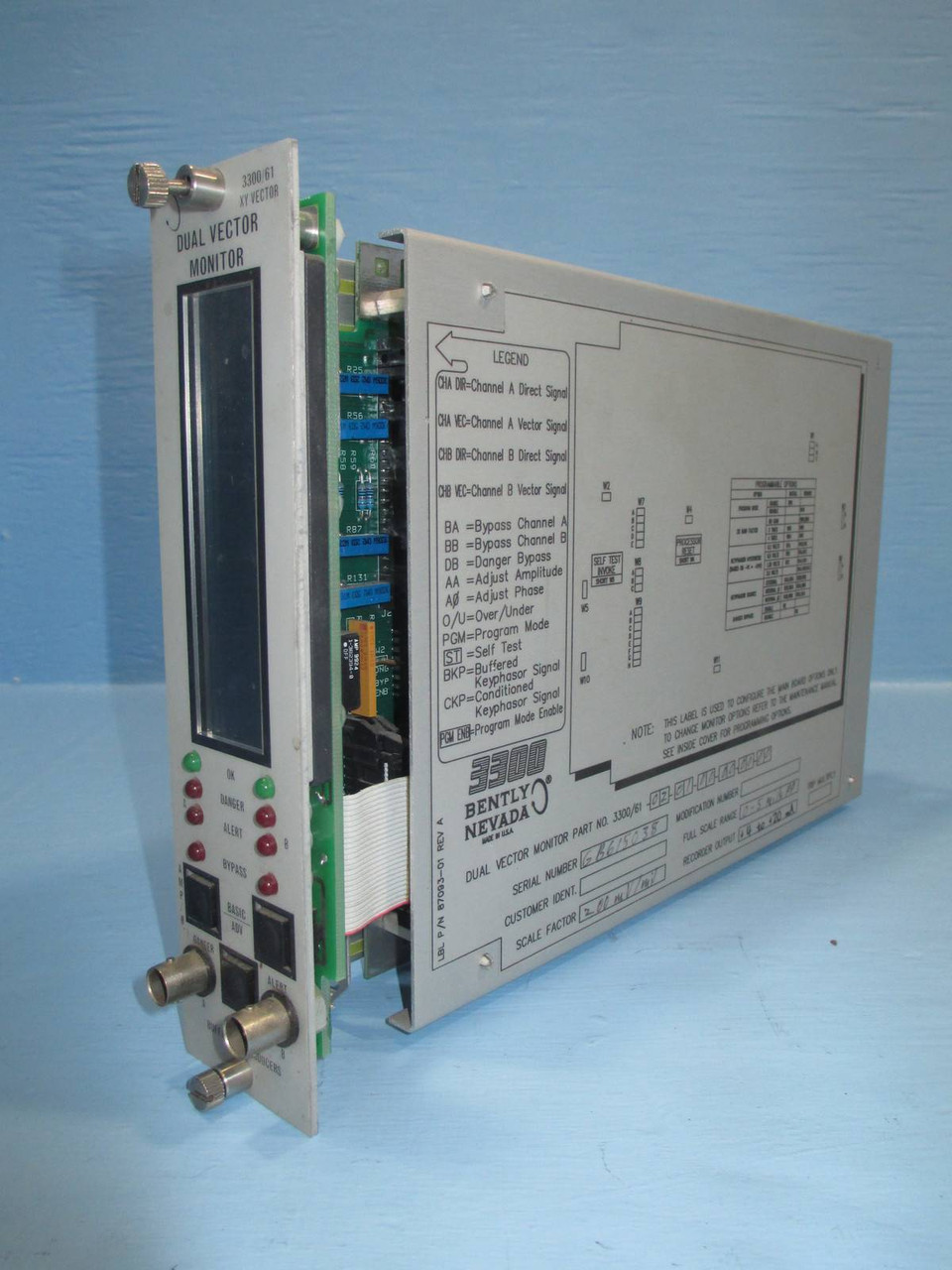 Bently Nevada 3300/61 Dual Vector Monitor 3300/61-02-01-00-00-00-00 PLC 5 mils (NP0022-1)