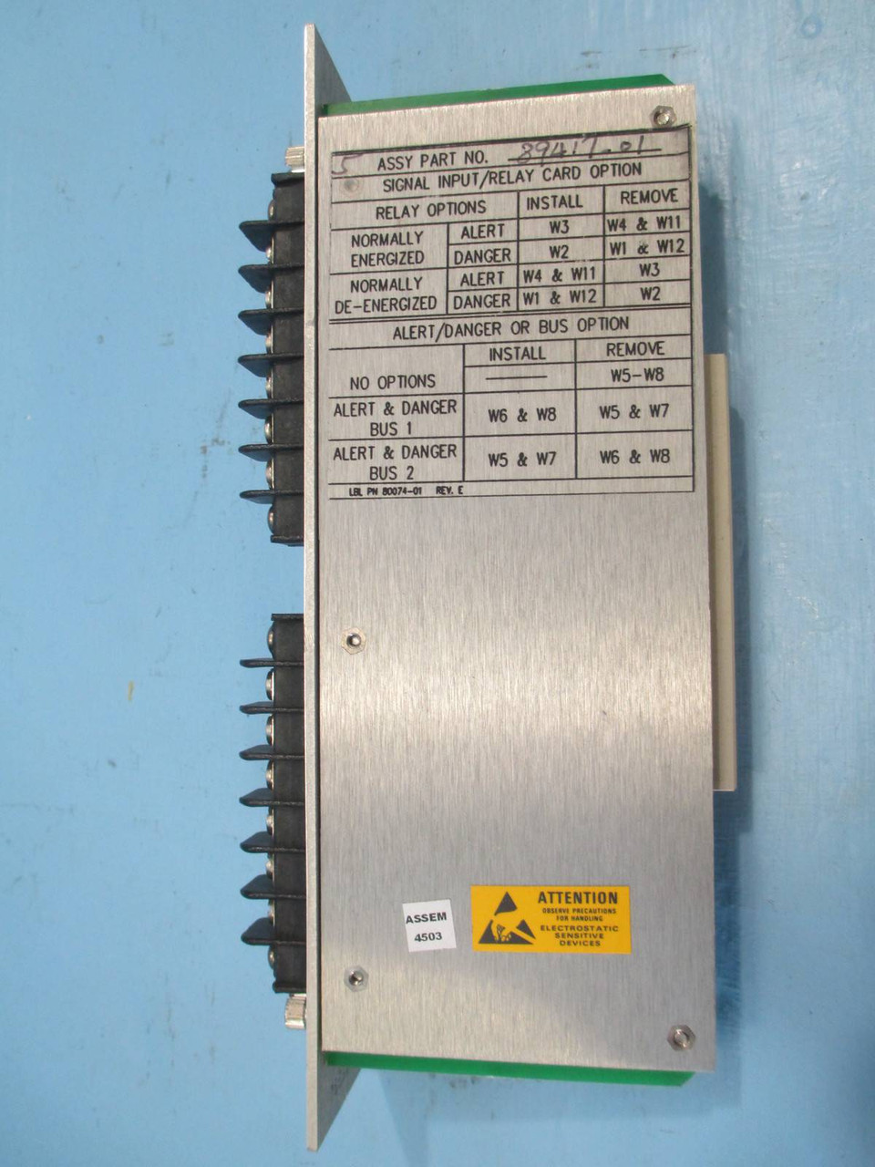 Bently Nevada 82927-01 79748-01 XDCR I/O Record Terminal 78599-06 PLC Relay Card (NP0048-2)