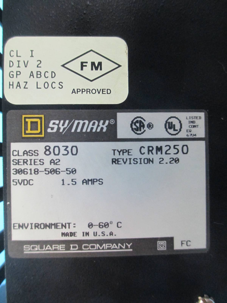 Square D Sy/Max 8030 CRM250 Passport I/O System Network Interface PLC 8030CRM250 (NP0059-1)