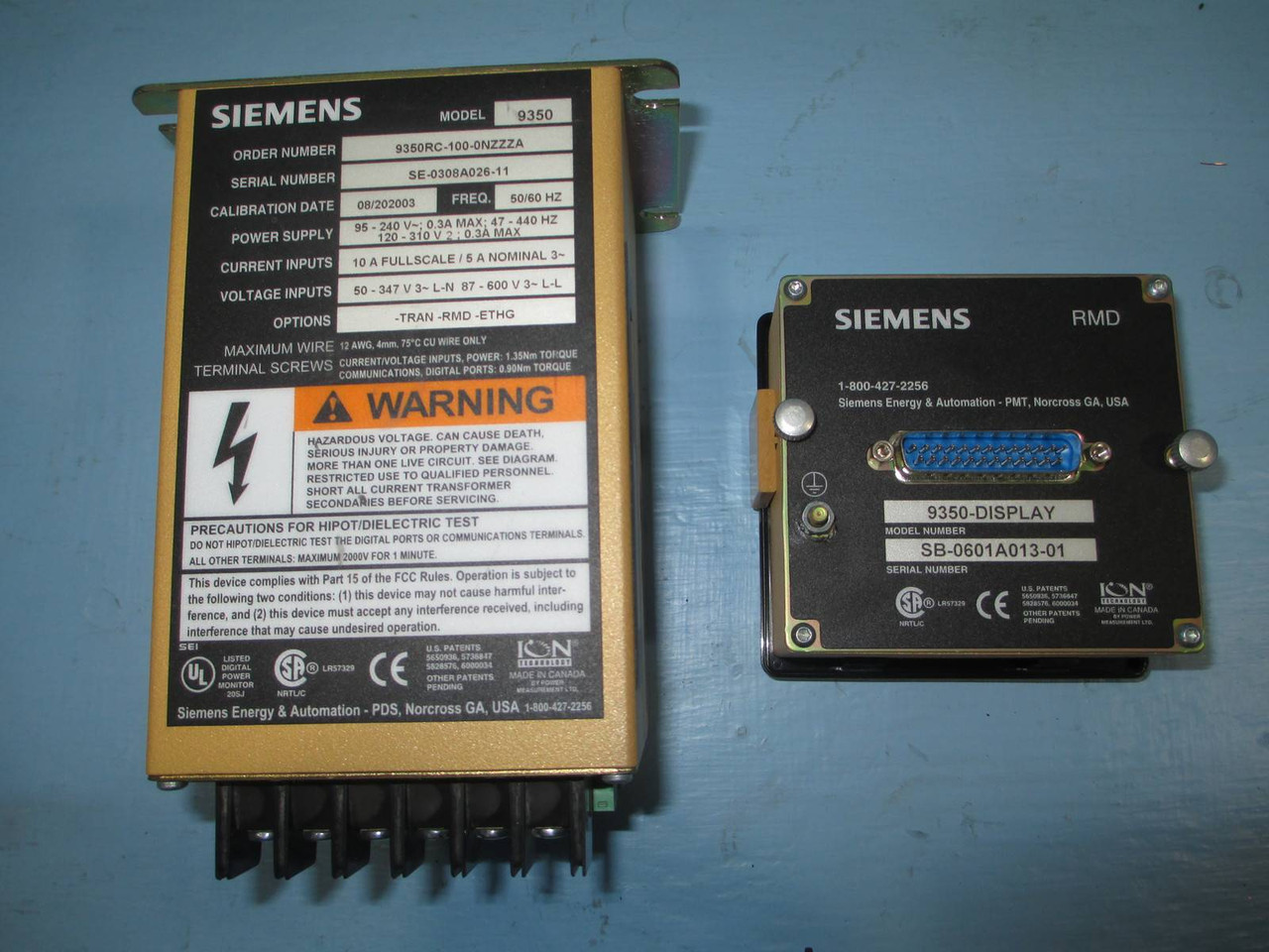 Siemens 9350 9350RC-100-0NZZZA Power Meter Display ION Profibus Access RMD (NP0065-4)