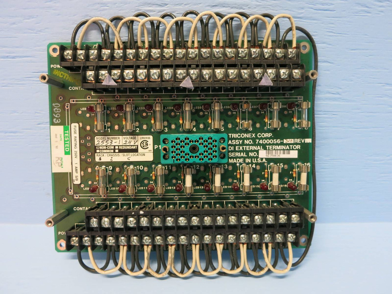 Triconex 2553-1 24V Digital Input PLC DI External Terminator 7400056-310 25531 (PM0155-10)