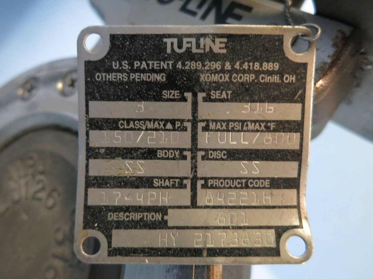 HyTork-280 120 PSIG /w Tufline 316 SS 3" Valve /w Westlock Beacon Actuator 2007N (PM0197-13)