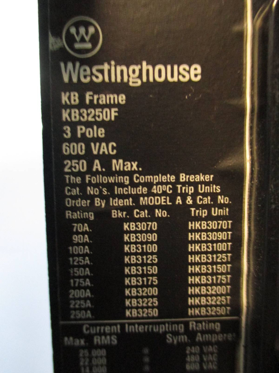 FPE 5320-A Size 4 Starter 250A Breaker w/ 125A Trip 24" MCC Bucket 250 Amp (TK0123-1)