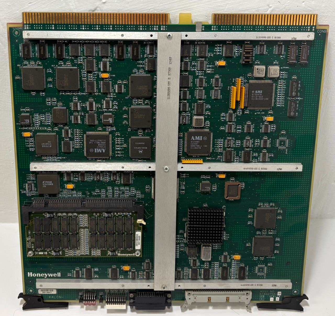 Honeywell K4LCN-16 51402755-100 w/ 16 MEG DIMM16 RAM 51201793-160 PLC 51402754 E (PM0243-1)