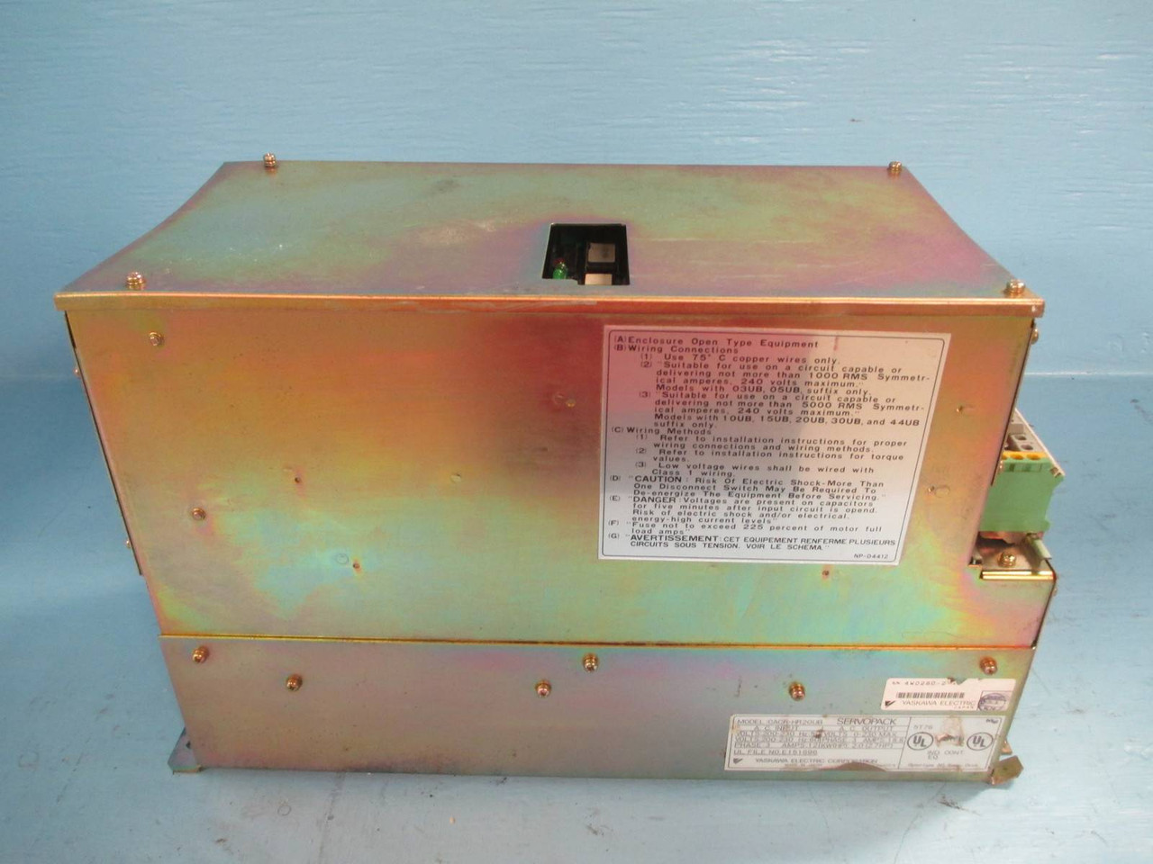 Yaskawa CACR-HR20UB ServoPack CACR-HR20 UB Servo Pack Drive 2.7 HP 2 KW Control (NP0108-4)