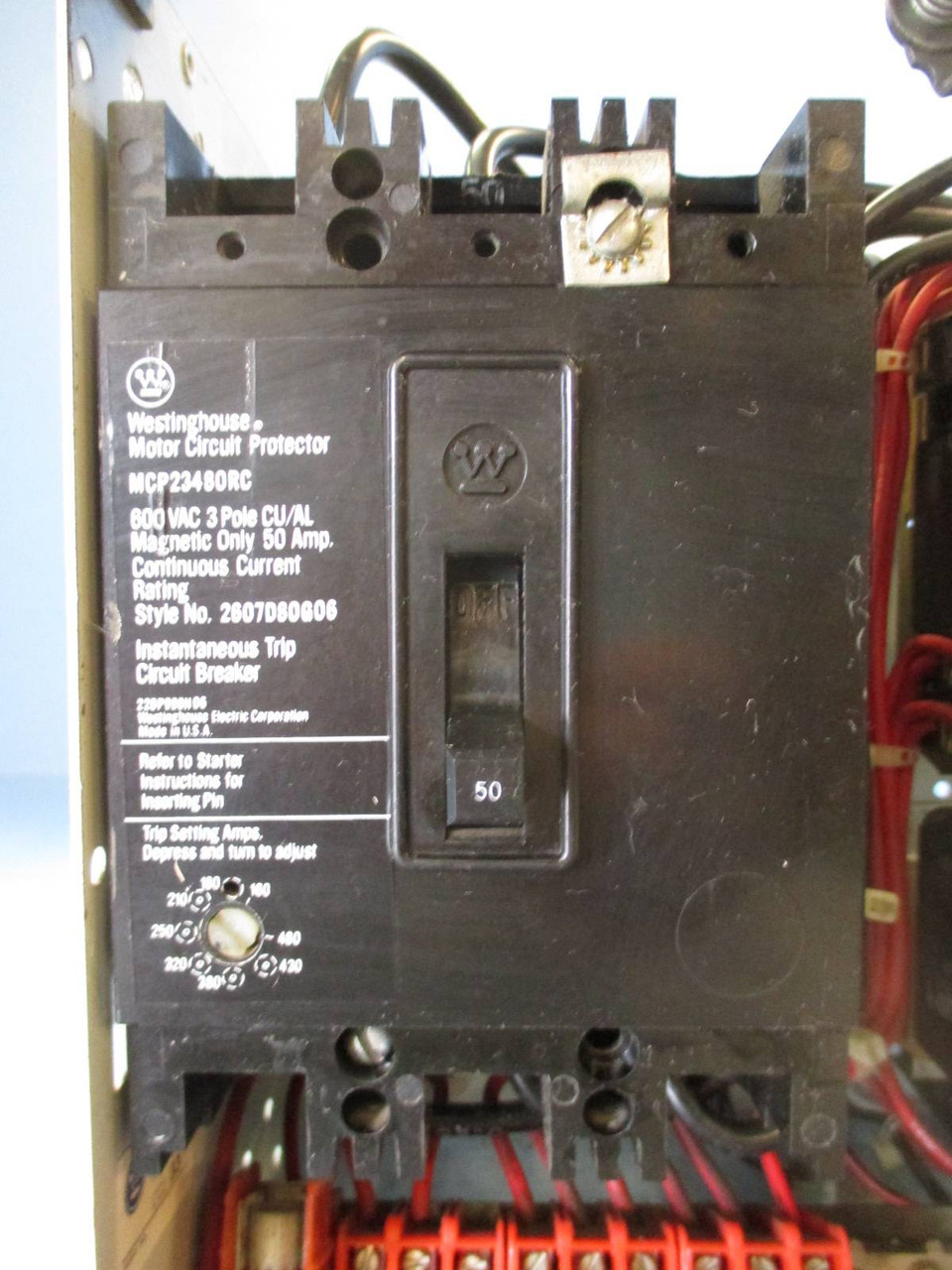 Westinghouse Type W Size 2 Starter 50 Amp 12" Breaker MCC MCCB Bucket Sz 2 50A (TK0169-3)