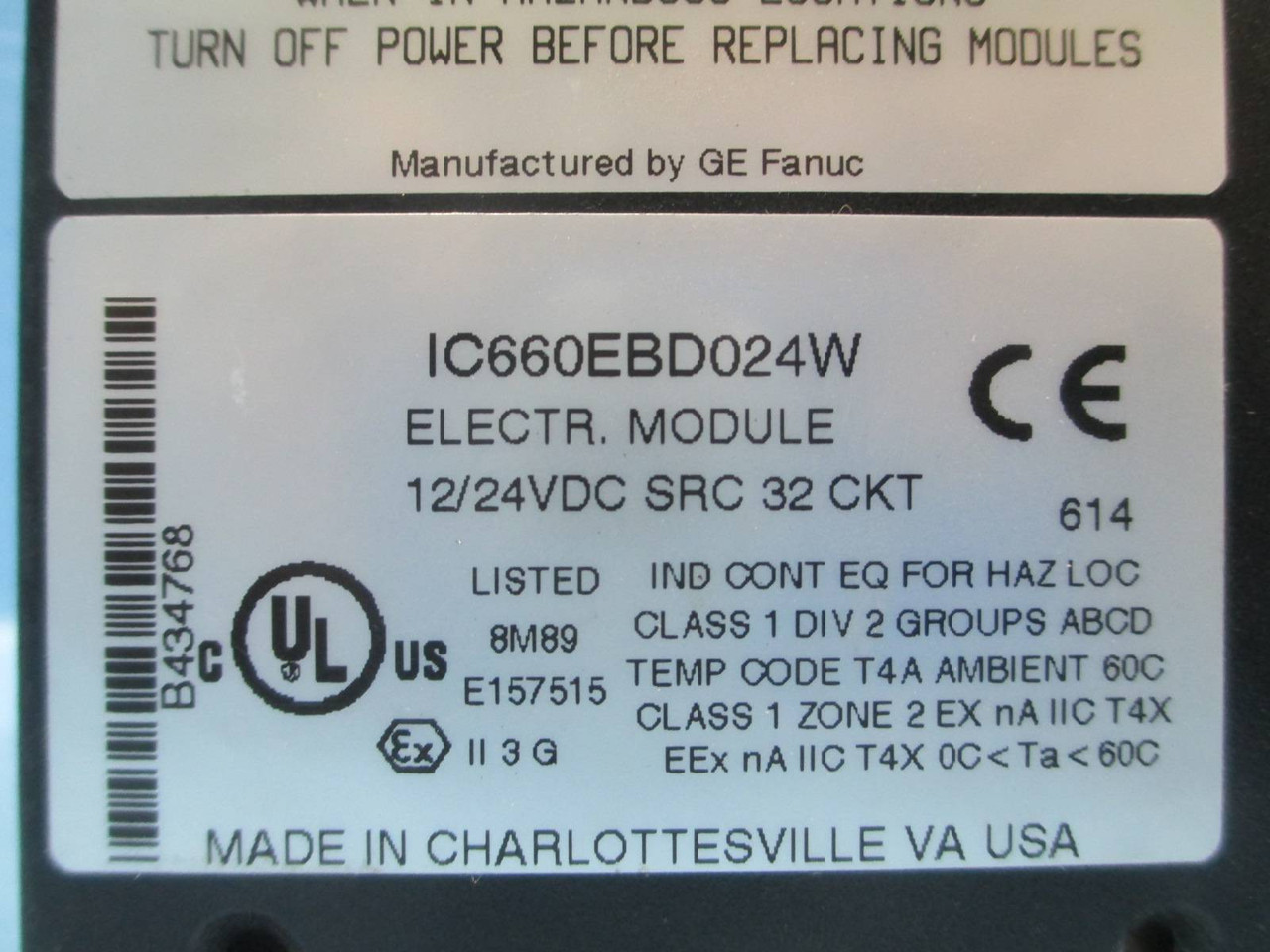 GE Fanuc IC660EBD024W Genius Source In Out IC660EBD025 W General Electric PLC (NP0172-2)