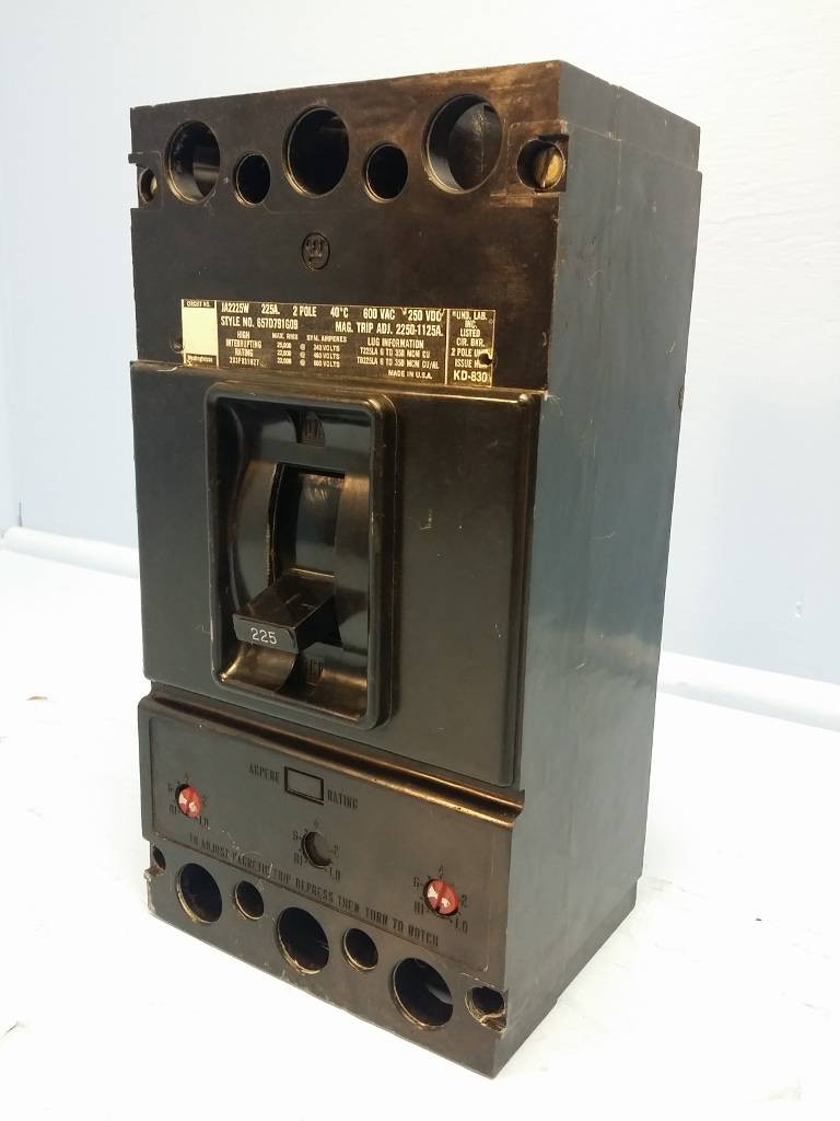 Westinghouse JA2225W 225 Amp 2 Pole Circuit Breaker CH Cutler Hammer JA2225 JA (EM0247-2)