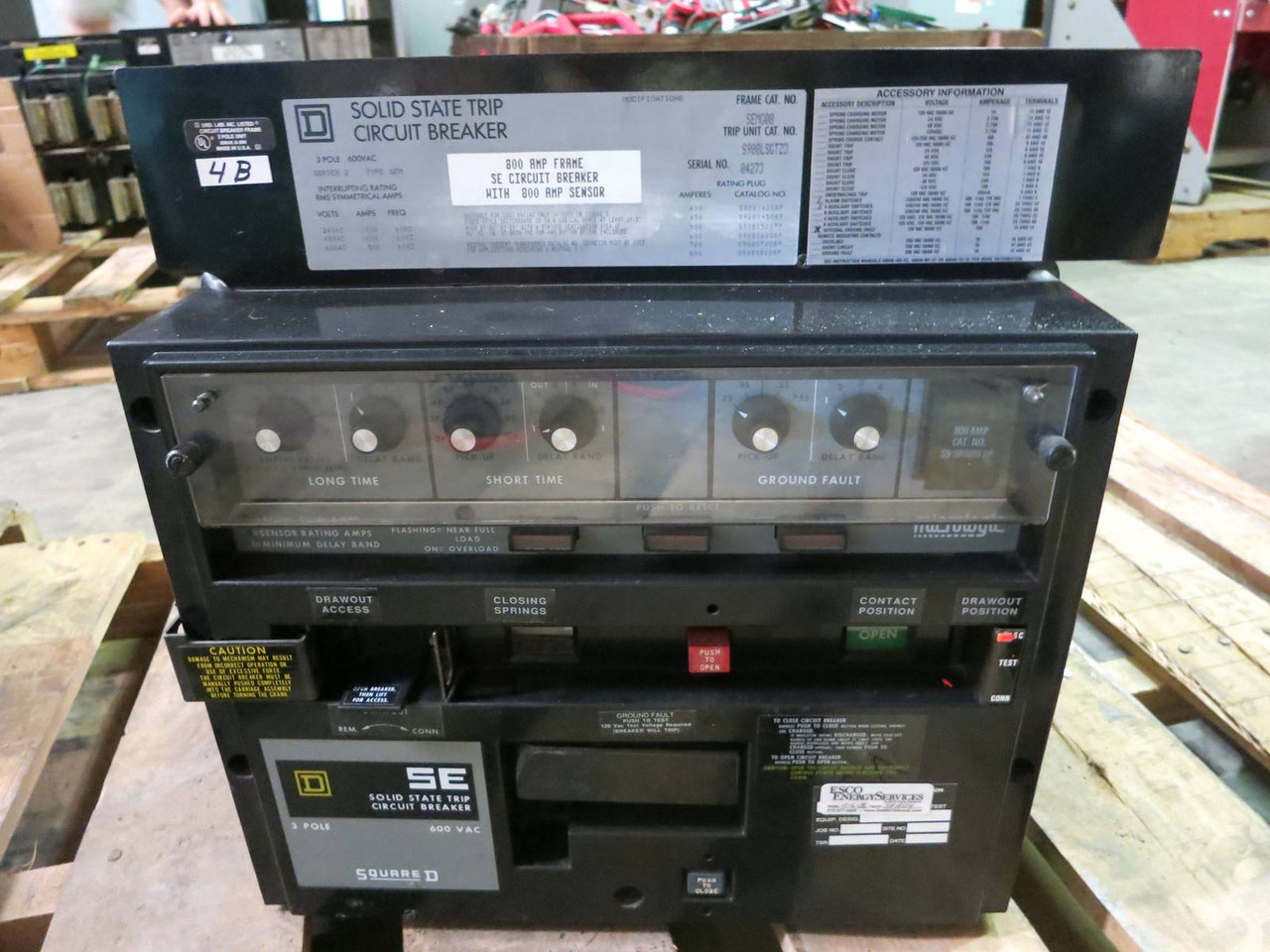 Square D SEMG08 LSG SS Trip 800A Frame & Sensor w 400A RP Breaker SED36800LSG SE (PM0446-1)